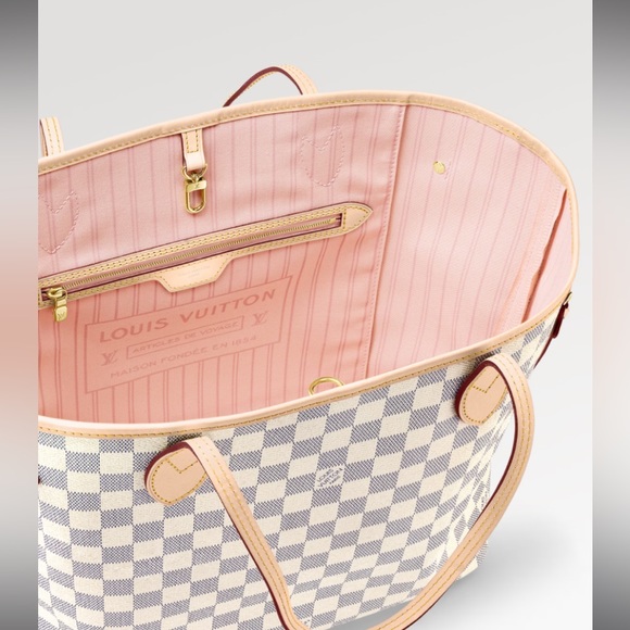 Beautiful LV Neverfull MM Damier Azur tote with rose ballerine interior 💕 - Picture 14 of 14